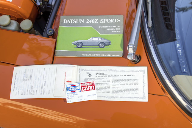 1970  Datsun  240Z  Chassis no. HLS30-11377 Engine no. L24-015249 image 9