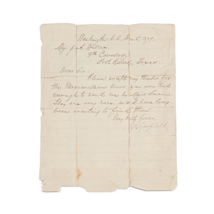Garfield, James A. (1831-1881), Secretarial Letter Signed image 1
