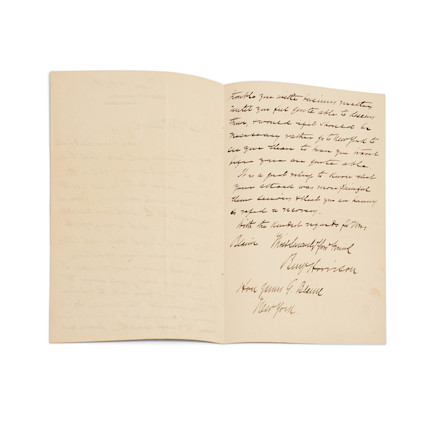 Harrison, Benjamin (1833-1901), Autograph Letter Signed image 4