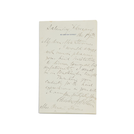 Arthur, Chester (1829-1886), Autograph Letter Signed image 1