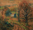 Thumbnail of Arthur Clifton Goodwin (American, 1864-1929) Road to the Farm, Autumn no visible signature sight size 19 x 21 1/4 in. (48.3 x 54.0 cm)  (framed 29 x 30 3/4 in.) image 1