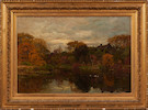 Thumbnail of John Joseph Enneking (American, 1841-1916) Early Autumn, Neponset River, Hyde Park, alternately titled The Summer House on the Neponset River 19 x 28 in. (48.0 x 71.0 cm) framed 26 x 35 in. image 2