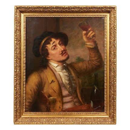 Charles Bird King (American, 1785-1862) The Jolly Glass of Wine 30 x 25 1/4 in. (76.2 x 64.0 cm) framed 35 1/4 x 30 1/4 in. image 2