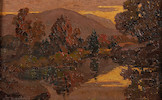 Thumbnail of Otto Bierhals (American, 1879-1944) Mountain River 12 x 18 in. (30.5 x 45.7 cm) framed 17 1/2 x 24 in. image 1