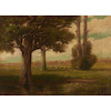 Thumbnail of William Morris Hunt (American, 1824-1879) Landscape with Majestic Trees and Distant Grazing Flock 16 x 22 in. (40.5 x 55.5 cm) framed 19 1/2 x 25 1/2 in. image 1