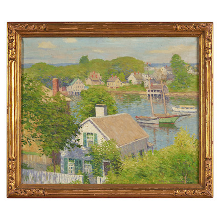 Joseph Eliot Enneking (American, 1881-1942) A Gloucester Homestead 20 x 24 in. (51.0 x 61.3 cm) period frame 23 1/2 x 27 1/4 in. image 3