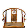 Thumbnail of A RARE AND EXCEPTIONAL HUANGHUALI AND HUAMU BAMBOO-STYLE HORSESHOE BACK ARMCHAIR, QUANYI 17th/18th century image 7