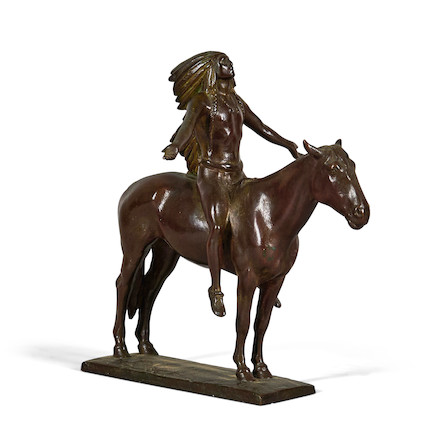 Cyrus Edwin Dallin (American, 1861-1944) Appeal to the Great Spirit height 8 3/4 in. (22.5 cm) (including base) image 3