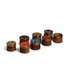 Thumbnail of A GROUP OF EIGHT LARGE KARL SCHIBENSKY FOR SCHOLZ & LAMMEL ENAMELED COPPER AND OAK BOXES height of each approximately 2 3/4in (7cm) image 2