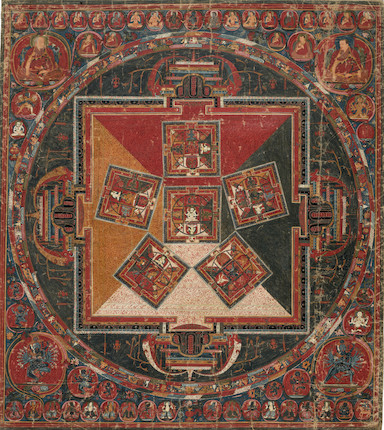 A BUDDHASAMAYOGA MANDALA CENTRAL TIBET, SHALU MONASTERY, 14TH CENTURY image 1