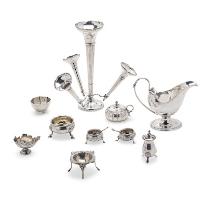 A GROUP OF ENGLISH SILVER DINING ARTICLES by various makers, 1759-1980 image 1