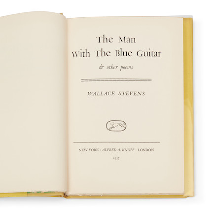 Stevens, Wallace (1879-1955) The Man With the Blue Guitar & Other Poems, first edition, New York and London Alfred A. Knopf, 1937. image 3