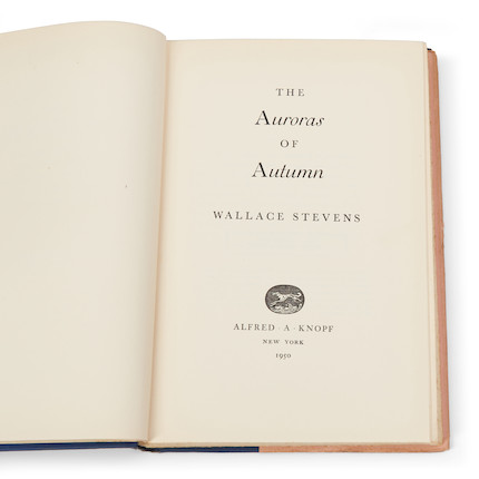 Stevens, Wallace (1879-1955) The Auroras of Autumn, first edition, New York Alfred A. Knopf, 1950. image 4