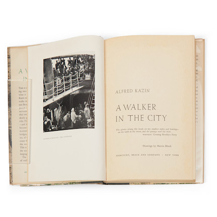 Kazin, Alfred (1915-1998) A Walker in the City, first edition image 4