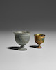Thumbnail of AN ENGRAVED GILT BRONZE STEMCUP AND A POLISHED STONE STEMCUP Tang dynasty (2) image 3