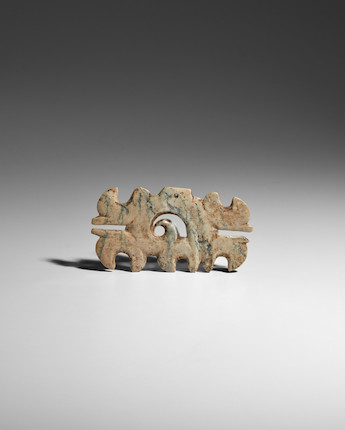 A NEOLITHIC JADE 'CLOUD' OPENWORK PENDANT Hongshan culture, circa 3500-2500 B.C. image 3