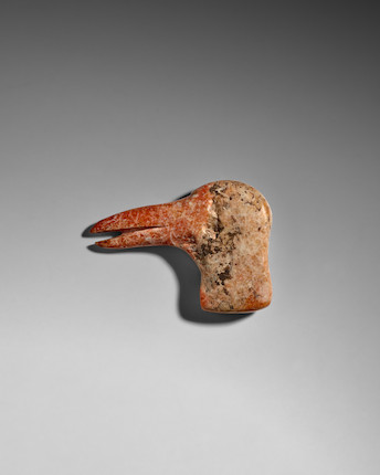 A NEOLITHIC JADE BIRD-HEAD FORM FINIAL Hongshan culture, circa 3500-2500 B.C. image 4
