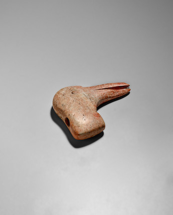 A NEOLITHIC JADE BIRD-HEAD FORM FINIAL Hongshan culture, circa 3500-2500 B.C. image 3