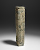 Thumbnail of A LARGE NEOLITHIC MOTTLED GREY JADE CONG Liangzhu Culture, circa 3000-2500 B.C. image 1