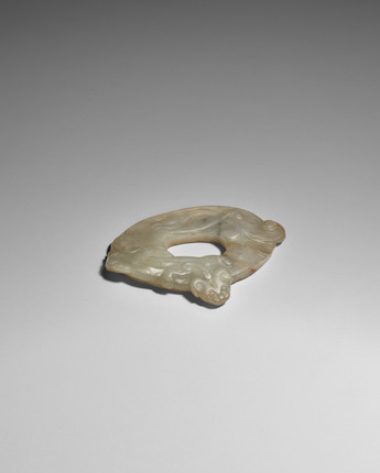 AN ARCHAISTIC JADE DRAGON-IN-CLOUDS ORNAMENT Song dynasty image 5