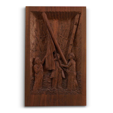 Carved Relief of Ground Zero, Gil Russell (b. 1948), Charlton, Massachusetts, 2002. image 1