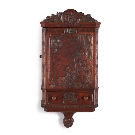 Hanging Cabinet with World War II Relief Panel, United States, c. 1950. image 1