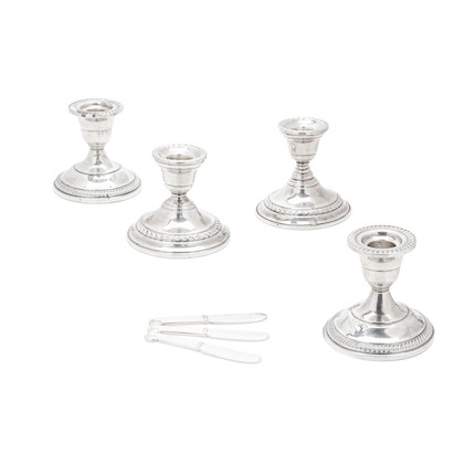 A GROUP OF AMERICAN STERLING SILVER TABLE DECORATIONS by various makers image 1