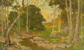 Thumbnail of William Wendt (1865-1946) The Land of Heart's Desire 36 x 60 in. framed 41 1/2 x 65 1/2 in. image 1