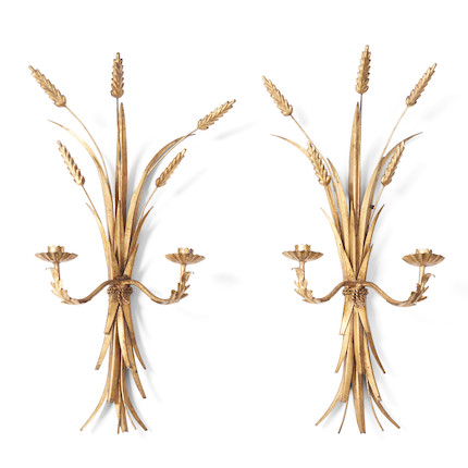 Two European Gilt-metal Wall-mounted Candle Holders image 1