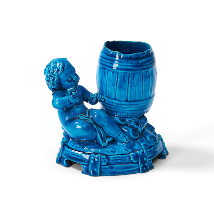 Royal Worcester Turquoise-glaze Putto Figure image 1