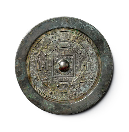 A BRONZE 'TLV' MIRROR Han dynasty image 1