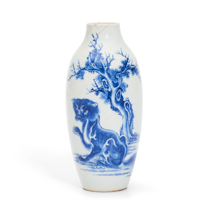 Blue and White Soft Paste Vase image 1