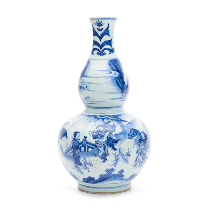 Blue and White Double Gourd Vase image 1