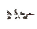 Thumbnail of A GROUP OF EIGHT MINIATURE BRONZE ANIMALS AS WATER DROPPERS OR WEIGHTS 17th to 19th century (8) image 2