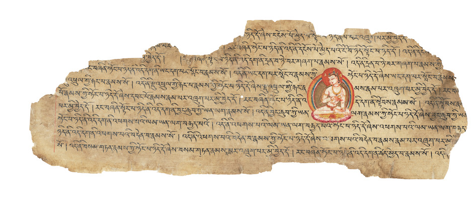 THREE DOUBLE-SIDED ILLUMINATED PAGES FROM A  PRAJNAPARAMITA SUTRA WEST TIBET, 11TH/12TH CENTURY image 7
