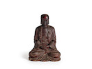 Thumbnail of A CARVED AND LACQUERED WOOD SEATED FIGURE OF BUDDHA 17th century (2) image 1