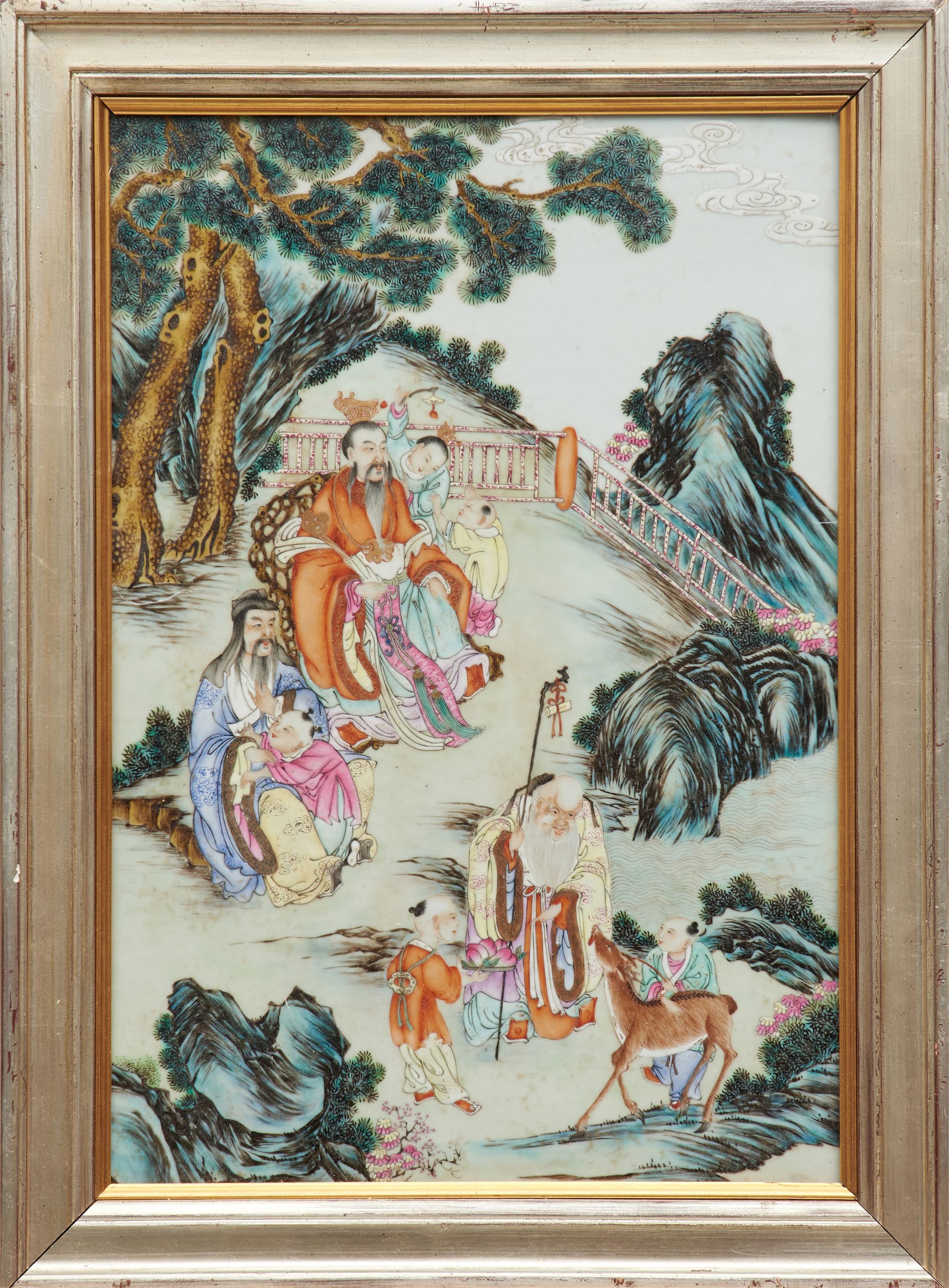 Framed Polychrome-enameled Plaque