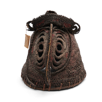 A New Guinea woven Yam mask ht. 12 1/4, wd. 10 1/2 in. image 4