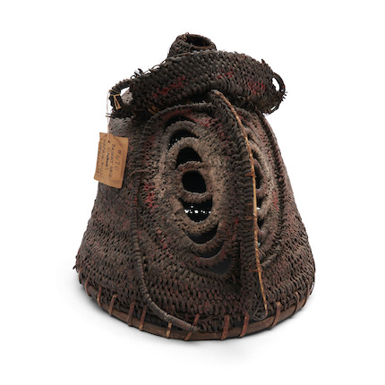 A New Guinea woven Yam mask ht. 12 1/4, wd. 10 1/2 in. image 1