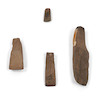 Thumbnail of Four Polynesian stone adze blades lg. 7, 3 7/8, 3 6/8, and 1 3/4 in. image 1