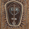 Thumbnail of A New Guinea painted fabric size of painting 45 x 27, size of wood frame 50 1/4 x 33 1/2 in. image 2