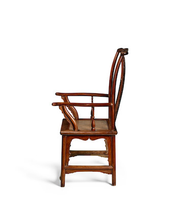 A RARE AND EXCEPTIONAL HUANGHUALI AND NANMU 'FU' CHARACTER YOKEBACK ARMCHAIR, GUANMAOYI Ming dynasty, 16th/17th century image 7