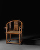 Thumbnail of A RARE AND EXCEPTIONAL HUANGHUALI AND HUAMU BAMBOO-STYLE HORSESHOE BACK ARMCHAIR, QUANYI 17th/18th century image 12