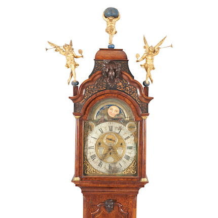 Dutch Burl Walnut and Inlaid Eight-day Musical Longcase Clock, Jan Christian Sauer, Amsterdam, c. 1765, image 6