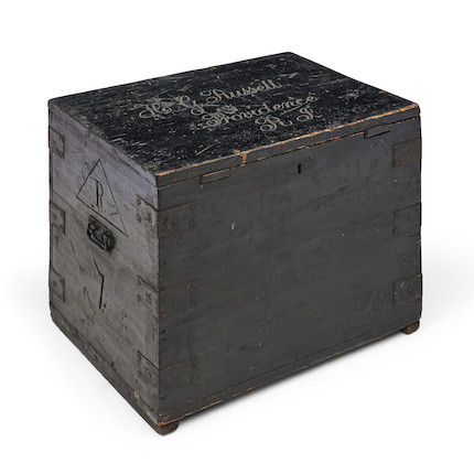 Black-painted Trunk, Providence, Rhode Island, early 19th century. image 1