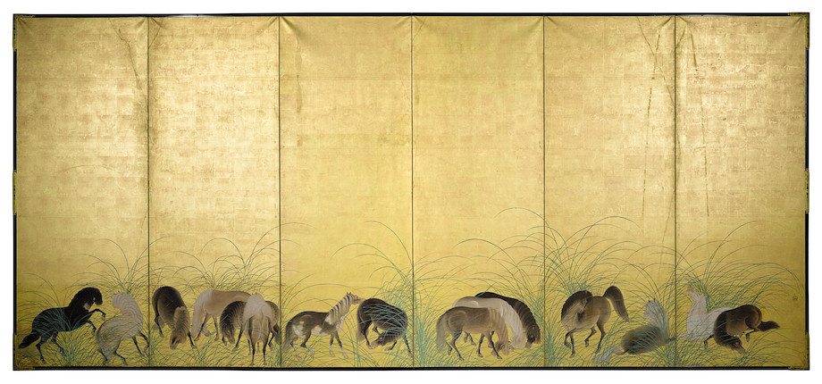 ARTIST UNKNOWN Fifteen Horses Edo period (1615-1868), 17th/18th century image 1