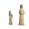 Thumbnail of TWO UNUSUAL PAINTED WOOD MALE FIGURES Ming dynasty (2) image 2