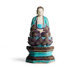 Thumbnail of A FAHUA FIGURE OF A SEATED BUDDHA Late Ming dynasty image 3