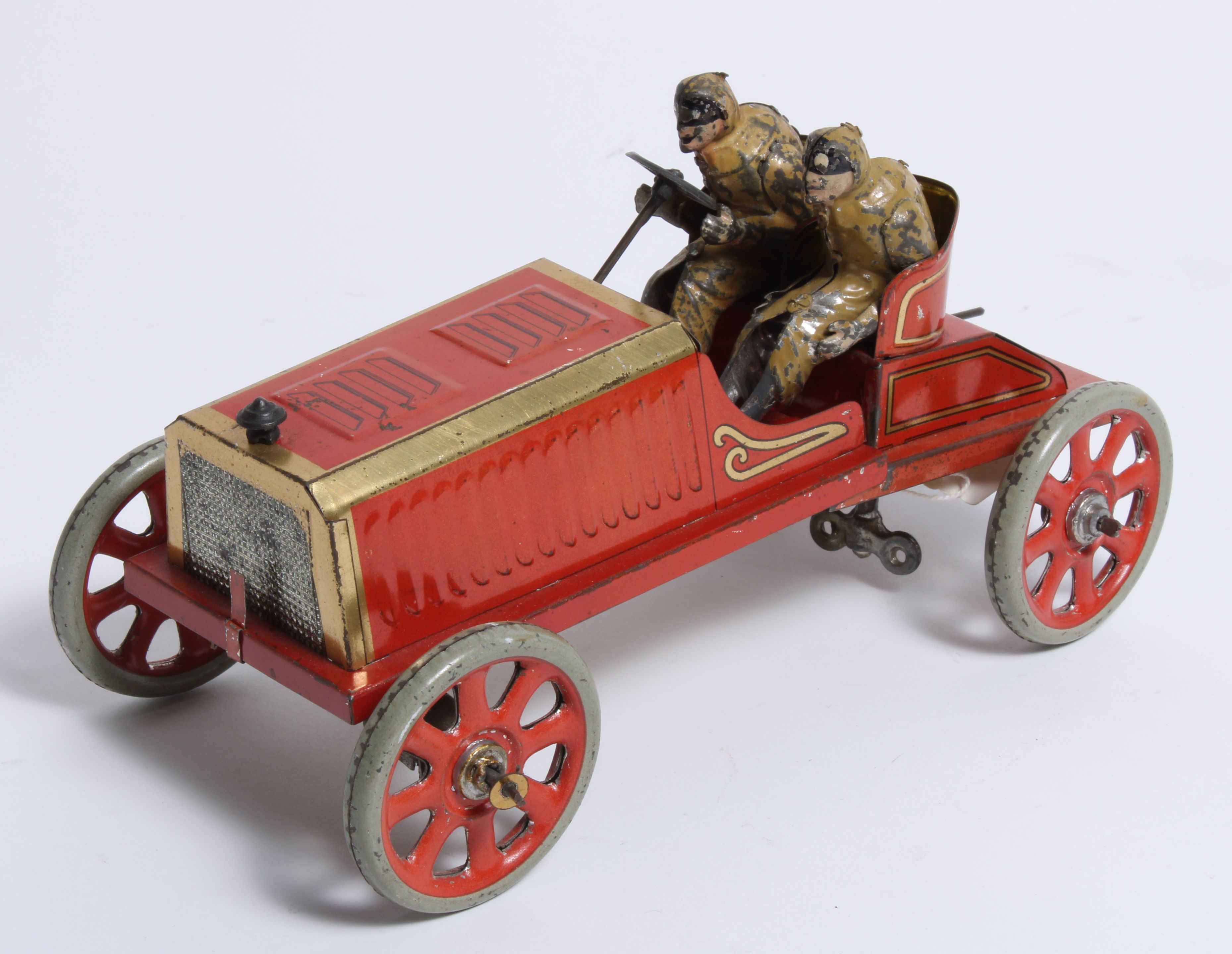 Bonhams Cars : A veteran racing car tinplate clockwork toy, French ...