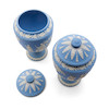 Thumbnail of Pair of Wedgwood Solid Light Blue Jasper Vases and Covers, England, 19th century, image 2